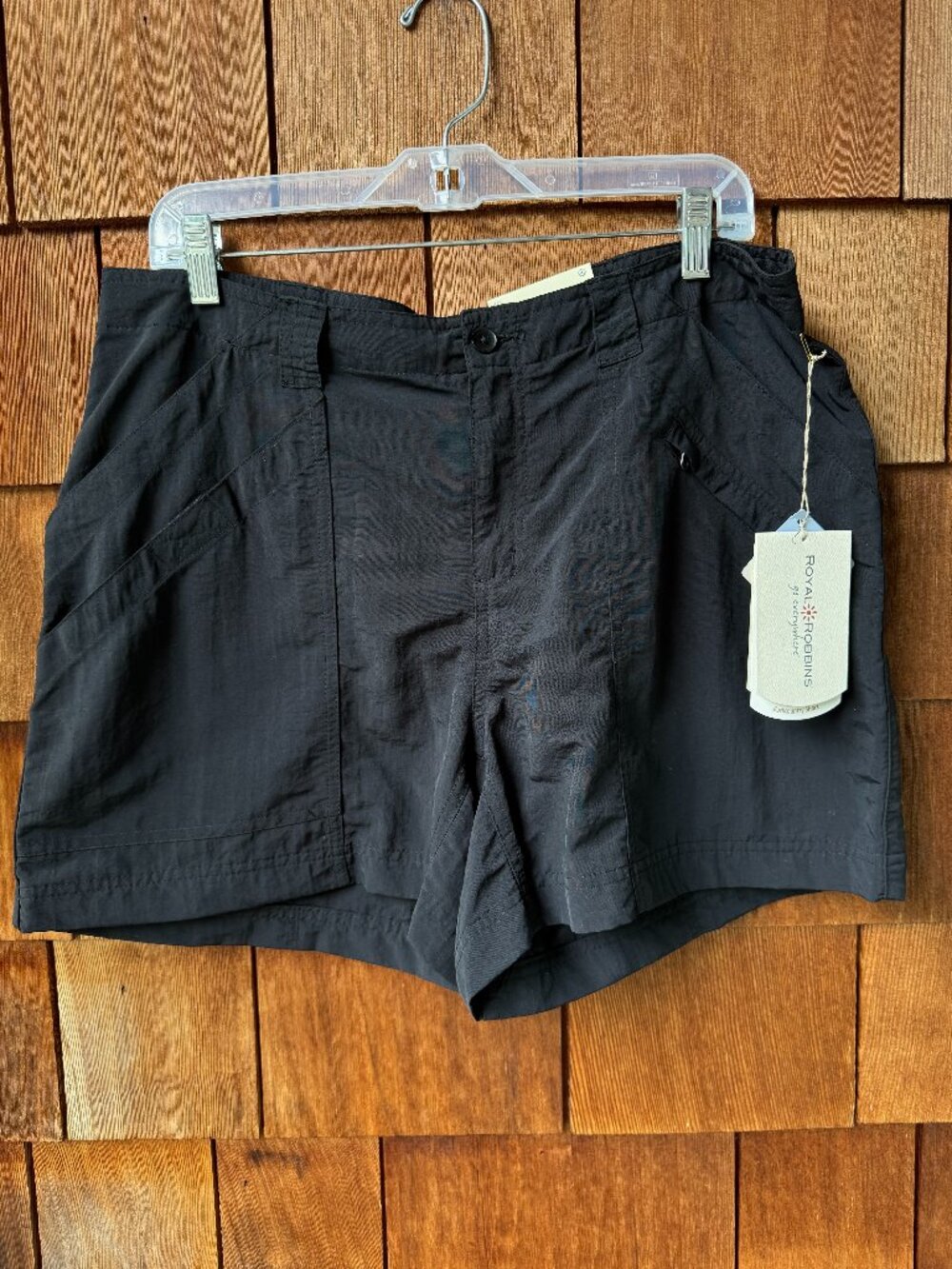 NWT Royal Robbins Black Supplex Nylon Hiking Outdoor Active Shorts in Women's 14
